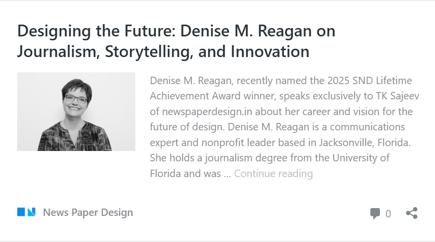 Exclusive Newspaperdesign interview of Denise Reagan